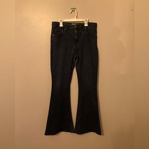 Free People Dark Blue Denim Bellbottoms